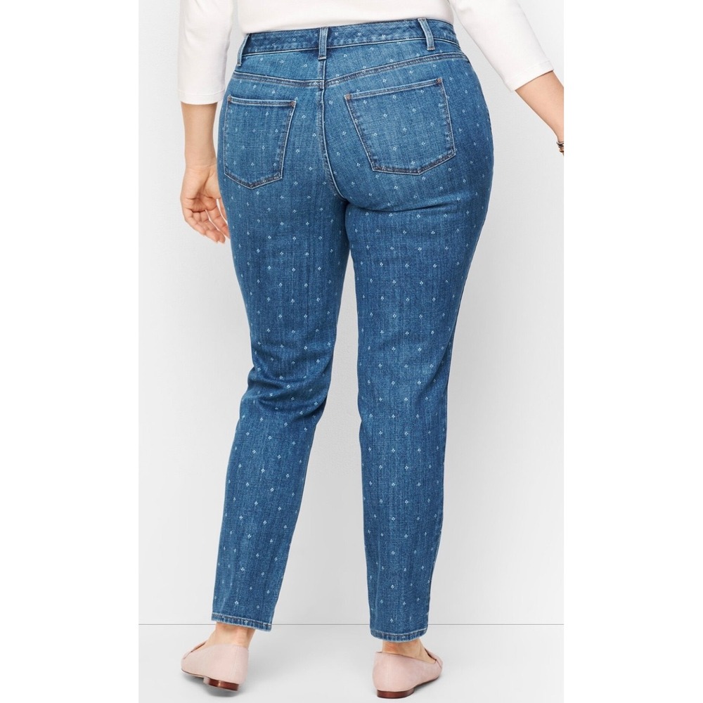 Talbots Blue Polka Dot Ankle Cropped Jeans